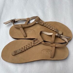 Rainbows Tan Braided Sandals Ladies Size X-Large (8.5-9.5)